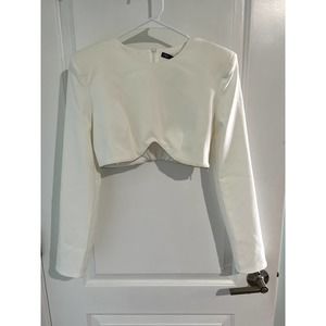 NWT Zara Women's Sparkly White Crop Top Size Small